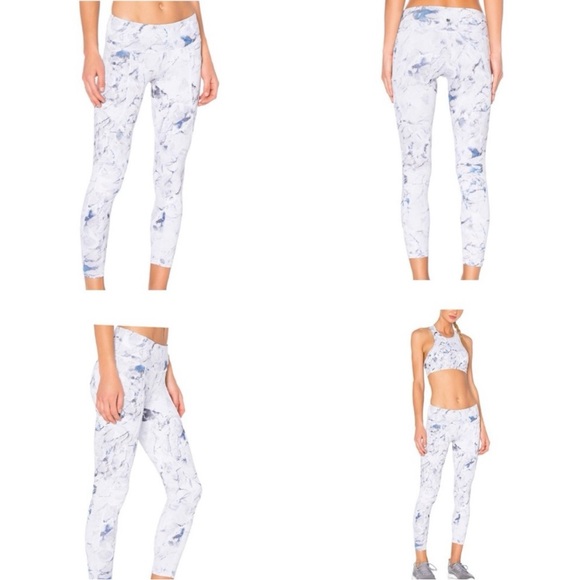 STRUT THIS | XS / S | Flynn Blue‎ Marble Yoga Pilates Bar Running Gym Leggings - Picture 1 of 15